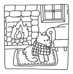 Dog Moments - Cute Puppy Life Coloring Pages | Fun Dog Activities | Dog coloring page | Line art vector illustration