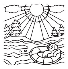 Dog Moments - Cute Puppy Life Coloring Pages | Fun Dog Activities | Dog coloring page | Line art vector illustration