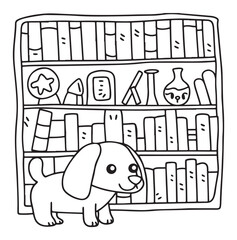 Dog Moments - Cute Puppy Life Coloring Pages | Fun Dog Activities | Dog coloring page | Line art vector illustration