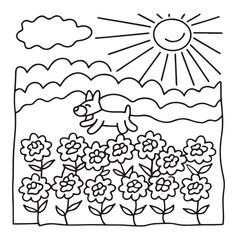 Dog Moments - Cute Puppy Life Coloring Pages | Fun Dog Activities | Dog coloring page | Line art vector illustration