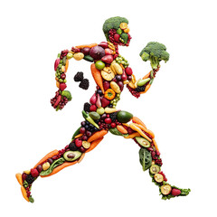 Sculpted runner made of fruits and vegetables embodies health and wellness
