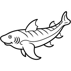 Wobbegong Shark Minimalist Line Illustration