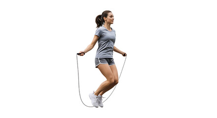 Woman Jumping Rope Outdoors for Fitness and Cardio Exercise