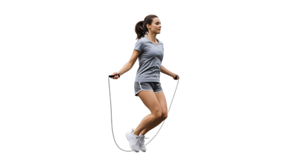 Woman Jumping Rope Outdoors for Fitness and Cardio Exercise