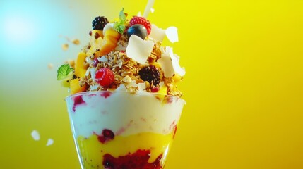 ice cream with fruits