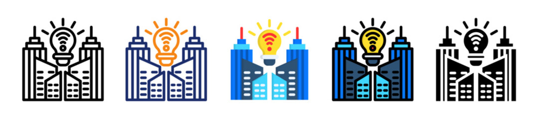 Smart Cities Multyple Style Icon