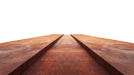 Abstract rusty platform background with perspective view and a sleek black backdrop