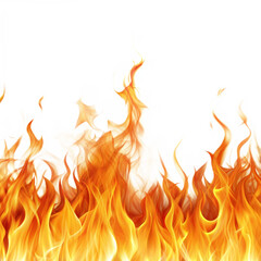 Flickering fire flames on transparent  backgrounds evoke hot, blazing, and dangerous energy.