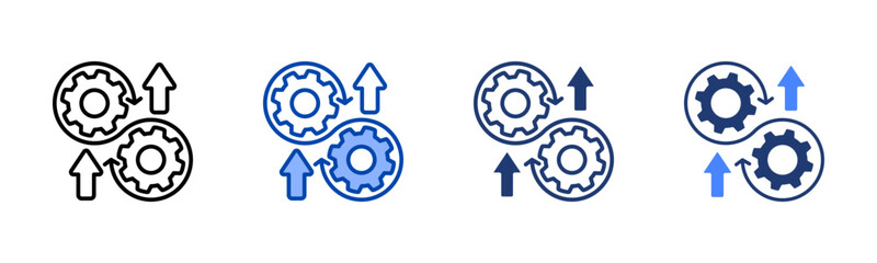Continuous Improvement icon sheet multiple style collection