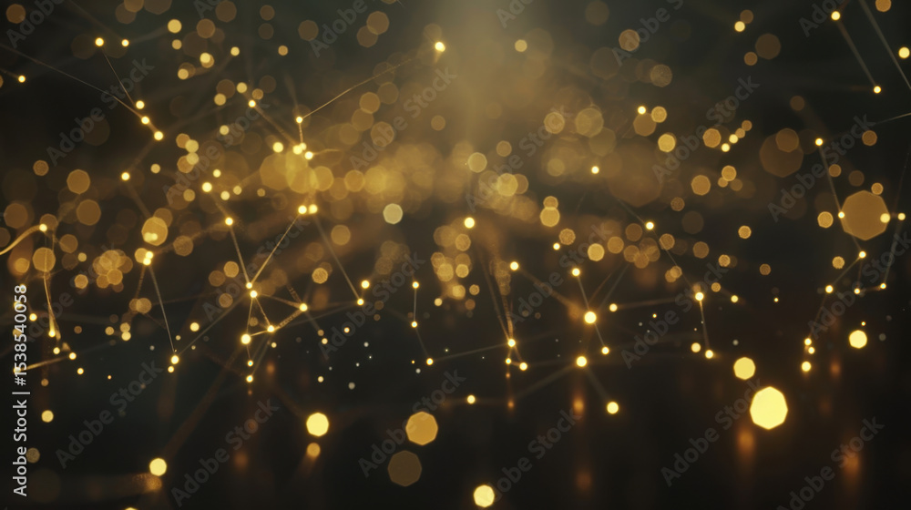 Aufkleber mesmerizing network of glowing lines connects points in abstract display, creating captivating visua