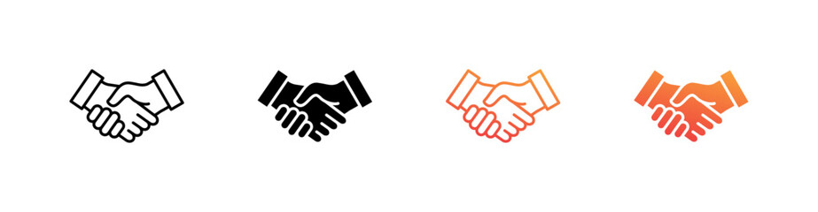 Handshake Multiple Style Icon Set Vector 