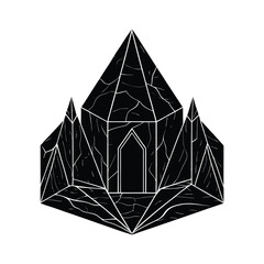 Alien Temple Made of Marbled Crystal Stone