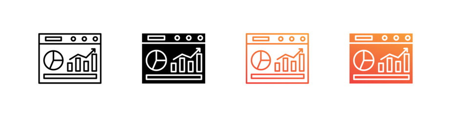 Dashboard Multiple Style Icon Set Vector 