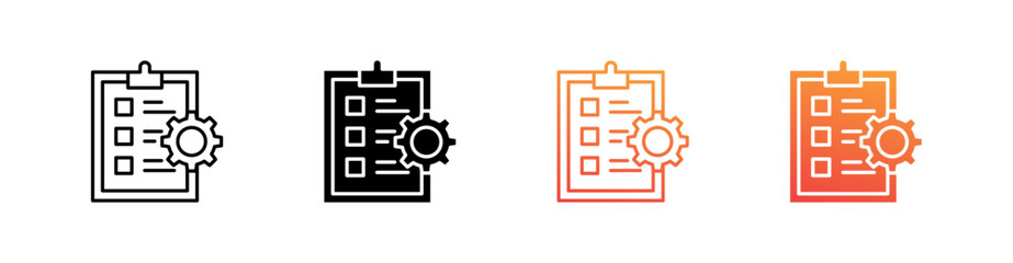 Management Multiple Style Icon Set Vector 