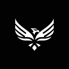 Eagle logo in button style on black, perfect for security or aviation branding.