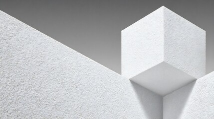 Abstract White Cube Composition: Minimalist Architectural Design