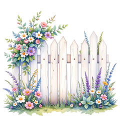 Floral decoration event garden fence digital artwork bright environment close-up view nature aesthetics