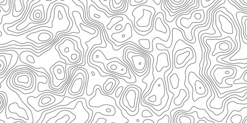 Topographic beautiful white and black contour topo wavy pattern map line design, geography map line, presentation white background. Use for template, wallpaper, web vector illustration.