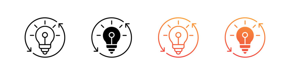 Share Ideas Multiple Style Icon Set Vector 