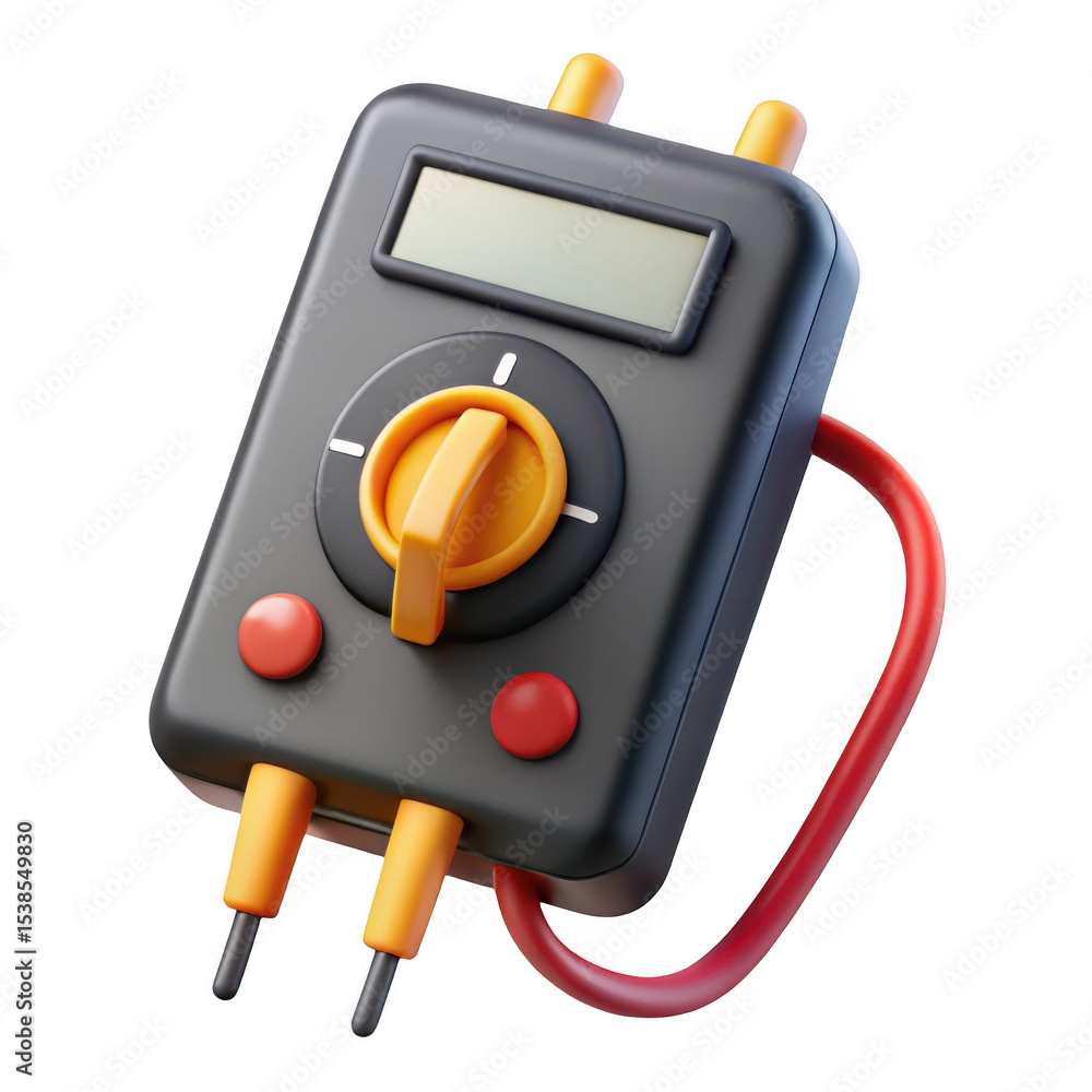 Poster 3d realistic multimeter icon isolated on transparent background