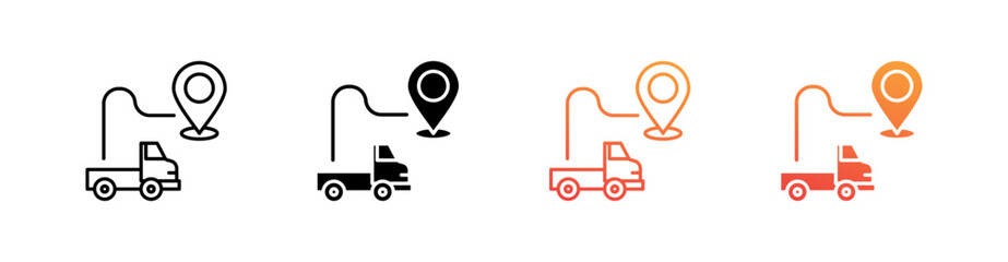 Routing Multiple Style Icon Set Vector 