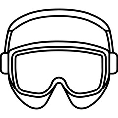Protective Eyewear Line Art Vector