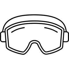 Protective Eyewear Line Art Vector
