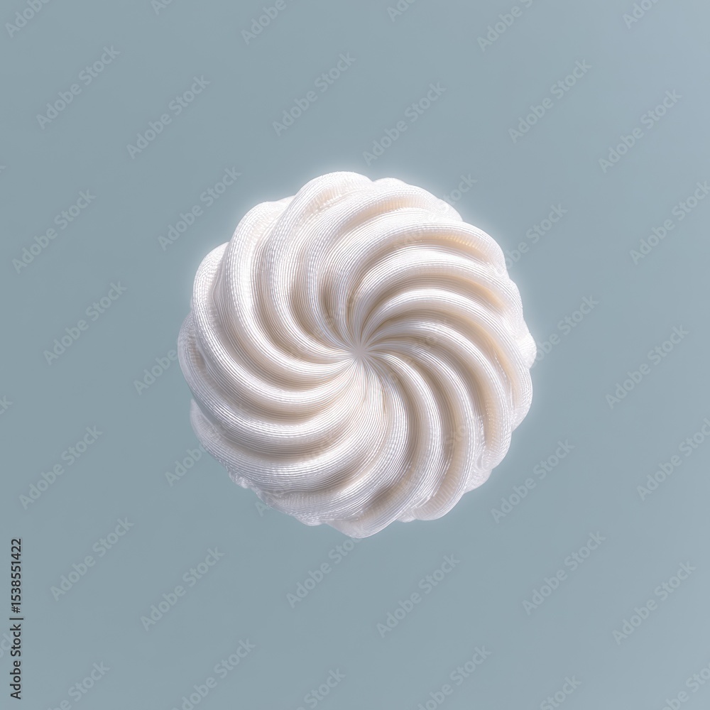 Aufkleber abstract 3d render of a white vortex spiral on a smooth blue gradient background