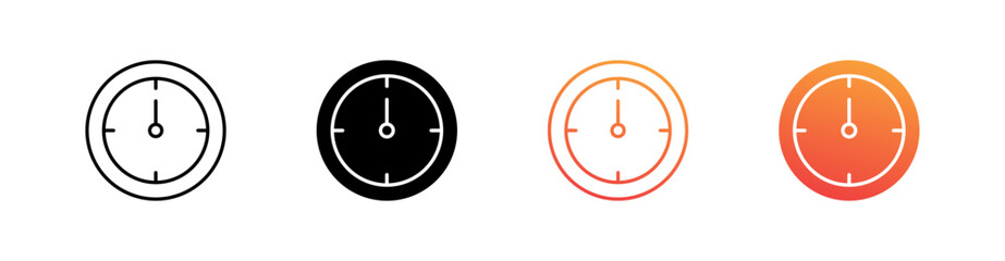 Time Multiple Style Icon Set Vector 