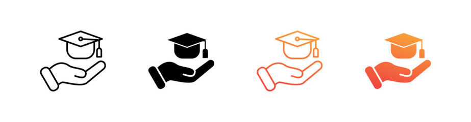 Education Multiple Style Icon Set Vector 