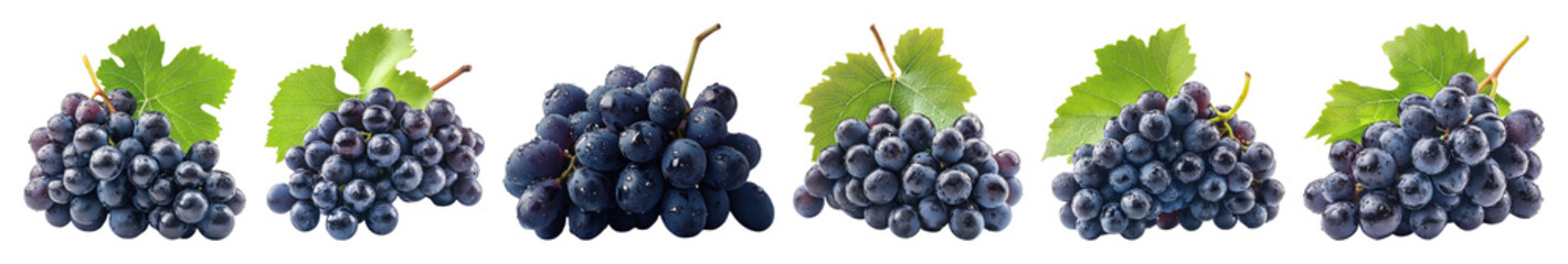 Fototapeta premium PNG Fresh juicy grapes arrangement, transparent background