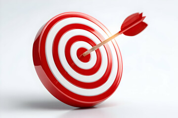 A bullseye with an arrow hitting the target symbolizing precision and achieving goals in business.