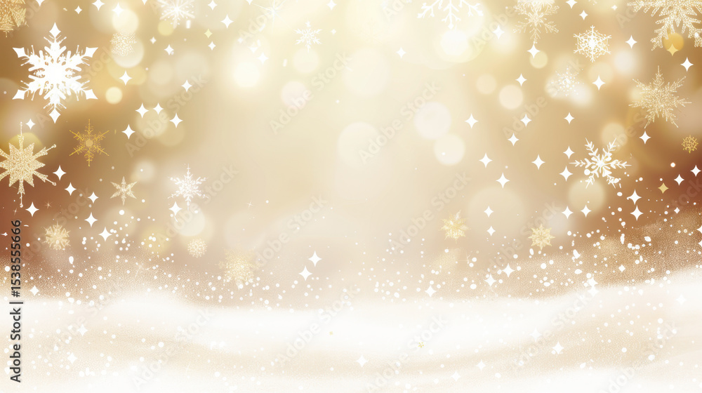Poster elegant festive light in soft golden bokeh pattern creates magical winter atmosphere with sparkling 