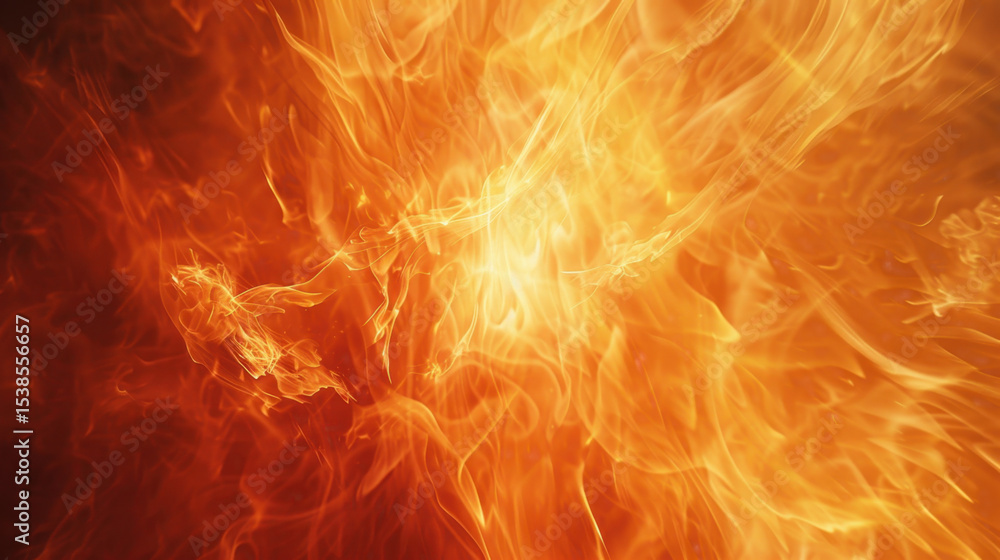 Poster flames dance in vibrant display of orange and yellow hues, creating mesmerizing and dynamic fire pat