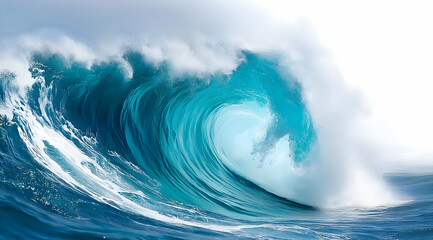 A majestic ocean wave crashing beautifully, showcasing the power and tranquility of nature's water forms.
