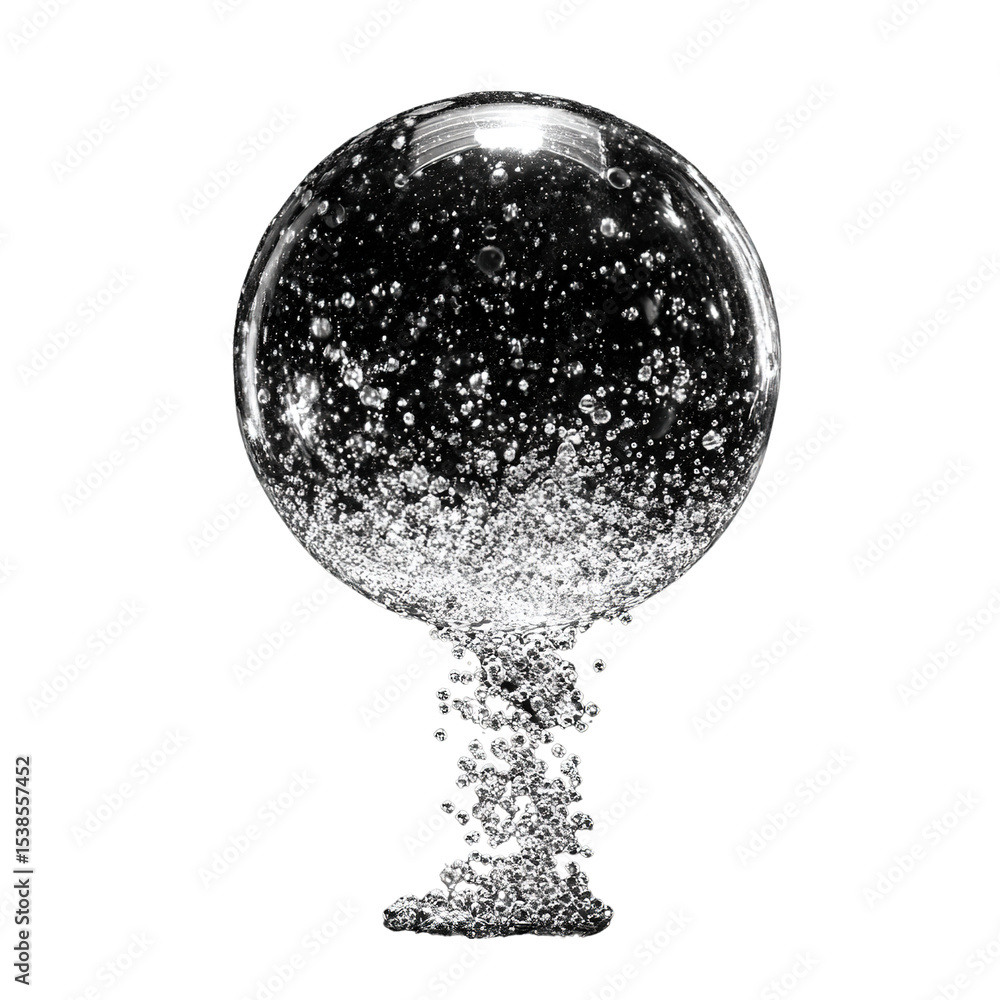 Aufkleber captivating monochrome image of a spherical object filled with tiny bubbles