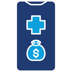 Obraz premium Health Finance Flat Blue Icon