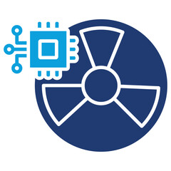Ai Radiology Flat Blue Icon