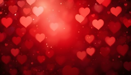 "Red Hearts Abstract Background &ndash; Valentine&rsquo;s Day Banner with Bokeh and Love Pattern for Romantic and Holiday Designs"