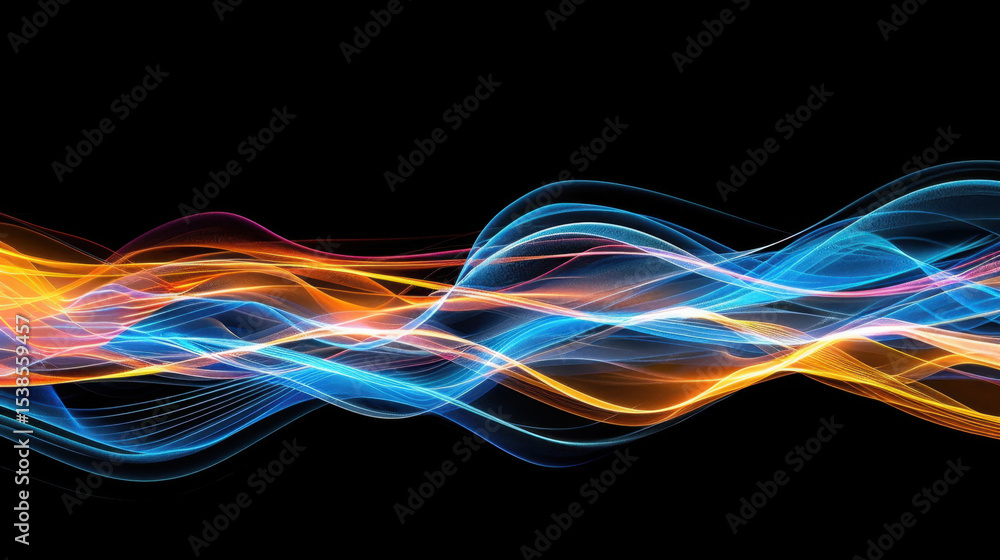Poster intense burning lines flowing in abstract heat wave, creating vibrant visual experience with dynamic