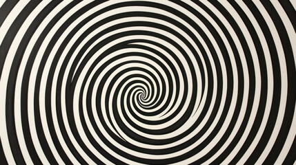 Obraz premium Mesmerizing black and white spiral pattern creates hypnotic effect, drawing viewer attention into its center