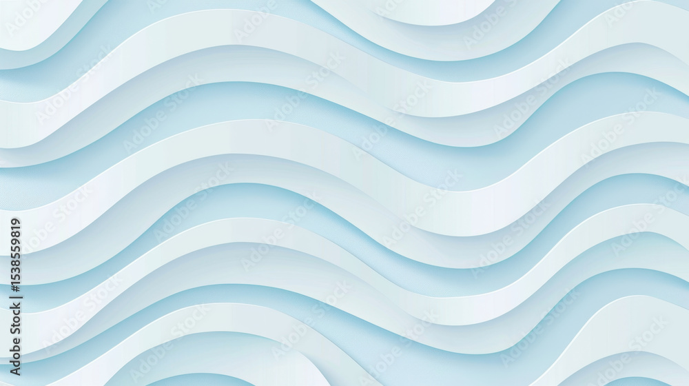 Poster soft layered waves in light blue create serene and calming abstract background, perfect for various 