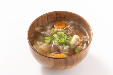 牛肉　味噌汁