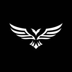 Eagle logo on black, minimal vector style for tech or defence brands.