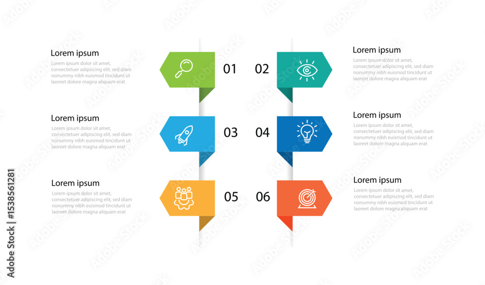 Poster business template presentation. management planning concept. 4 step process infographic vector eleme