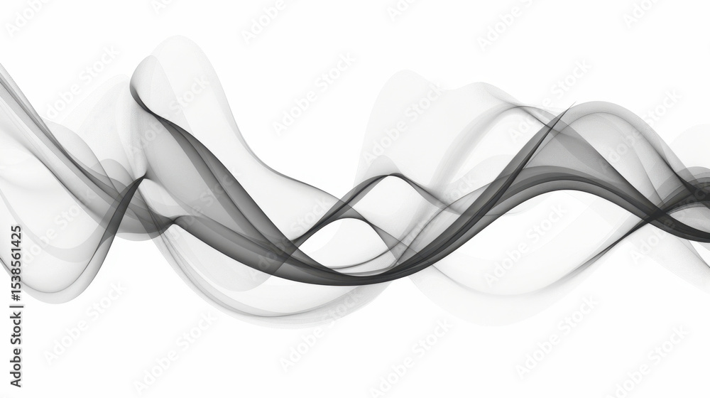 Poster soft monochrome curved lines create modern abstract design, evoking sense of fluidity and elegance i