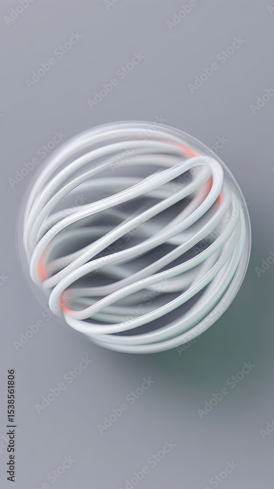 Poster abstract looped wireframe sphere in motion