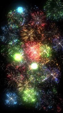 Fireworks Loop Background &mdash; Seamless Vertical Mobile Format Celebration 4K	