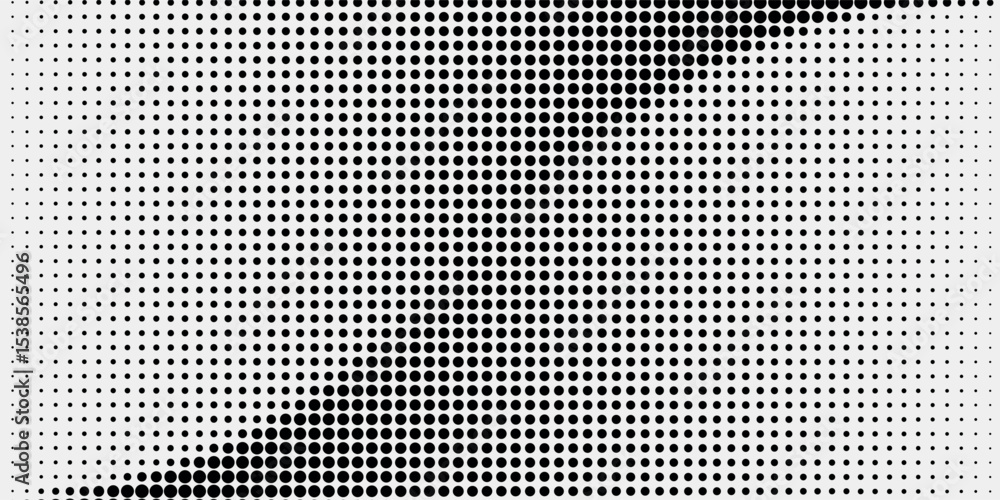 Poster black and white halftone background with plenty of copy space in vector format.