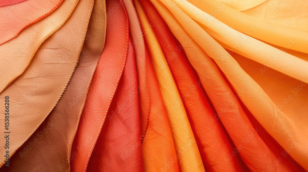 Aufkleber smooth gradient fading from warm to cool tones in fabric layers creates vibrant visual appeal. rich 